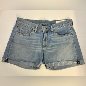Rag & Bone Boyfriend Shorts- Wiley Wash, size 29; raw-hem cuffed jean shorts